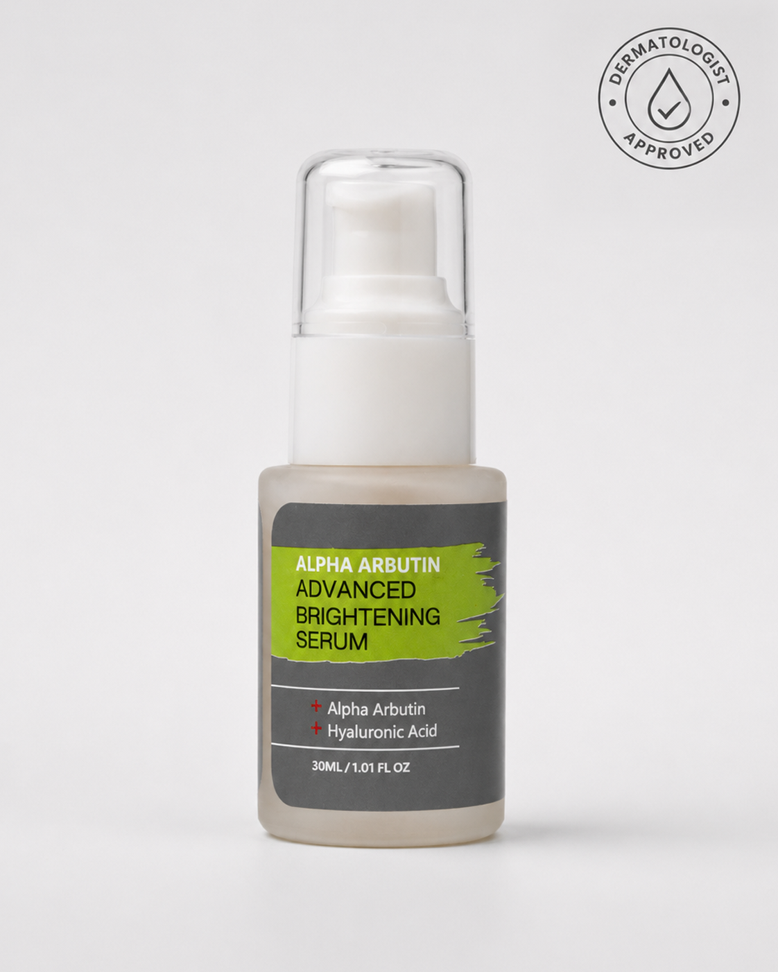 Alpha Arbutin Advanced Brightening Serum bottle on a white background