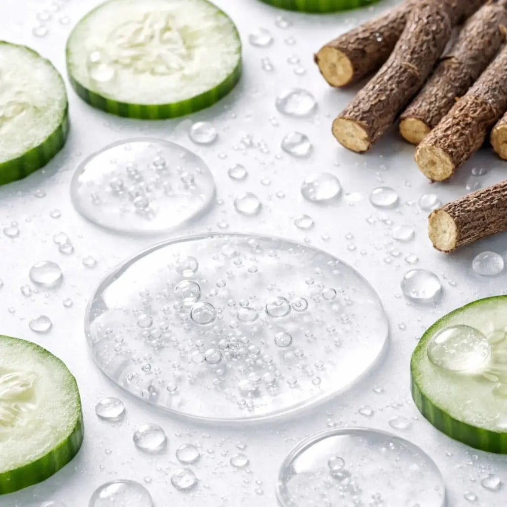 Sodium Hyaluronate, Licorice Root and Cucumber Extract